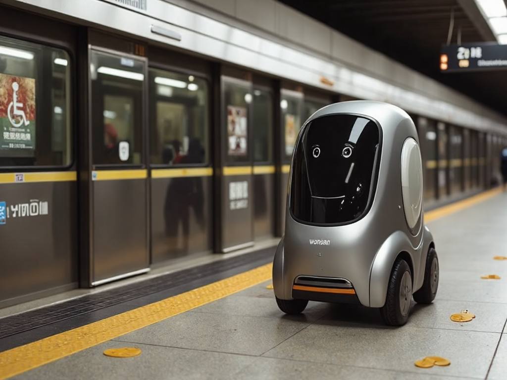 Friendly Robots Delivering in the Subway